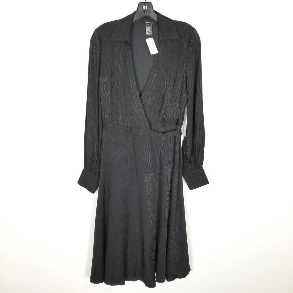 Jay Godfrey Women Manning Zebra-Print‎ Puff-Sleeve Wrap Dress Sz 6 Black Party